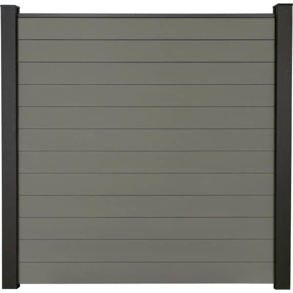 GroJa Solid Steckzaun Bausatz 180 x 180 cm Grau