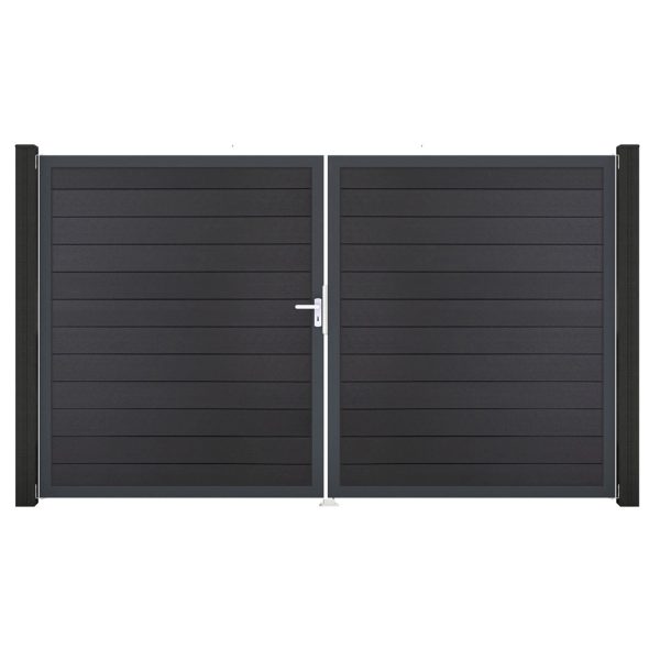 GroJa Solid Steckzaun Tor DIN Links DB Anthrazitgrau