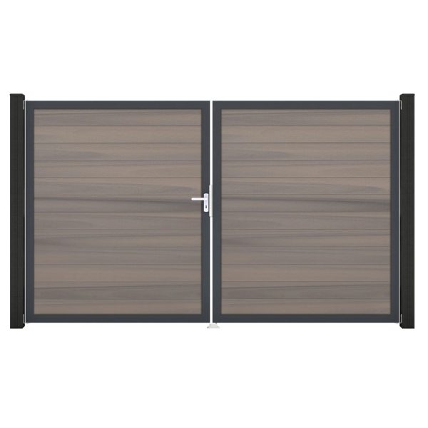 GroJa Solid Steckzaun Tor DIN Links DB Bi-Color Sand