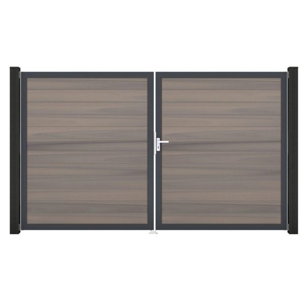 GroJa Solid Steckzaun Tor DIN Rechts DB Bi-Color Sand