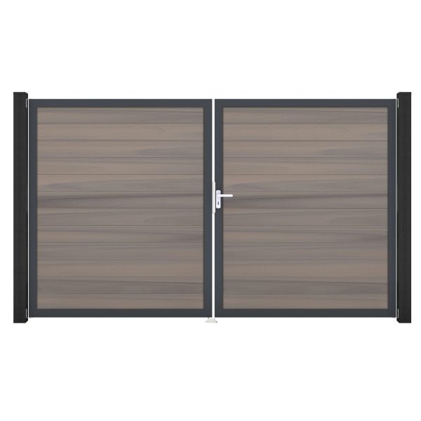 GroJa Solid Steckzaun Tor DIN Rechts DB Bi-Color co-extrudiert