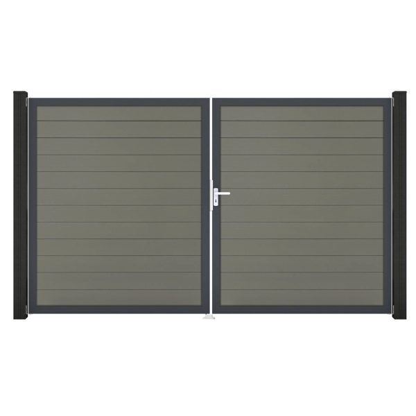 GroJa Solid Steckzaun Tor DIN Rechts DB Grau
