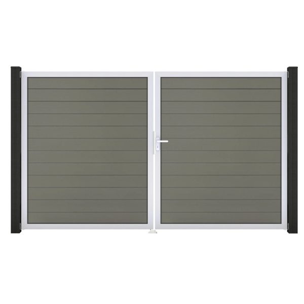 GroJa Solid Steckzaun Tor DIN Rechts EV1 Grau