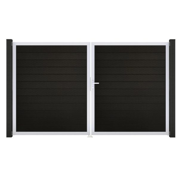 GroJa Solid Steckzaun Tor DIN Rechts EV1 Schwarz co-extrudiert