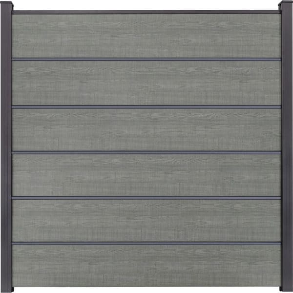 GroJa Steckzaun Premium Basicline 180 cm x 180 cm Grey Ash Cut