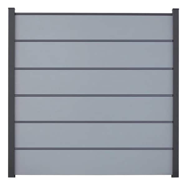 GroJa Steckzaun Premium Basicline 180 cm x 180 cm Silbergrau