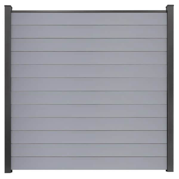GroJa Steckzaun Schmal Basicline 180 cm x 180 cm Silbergrau