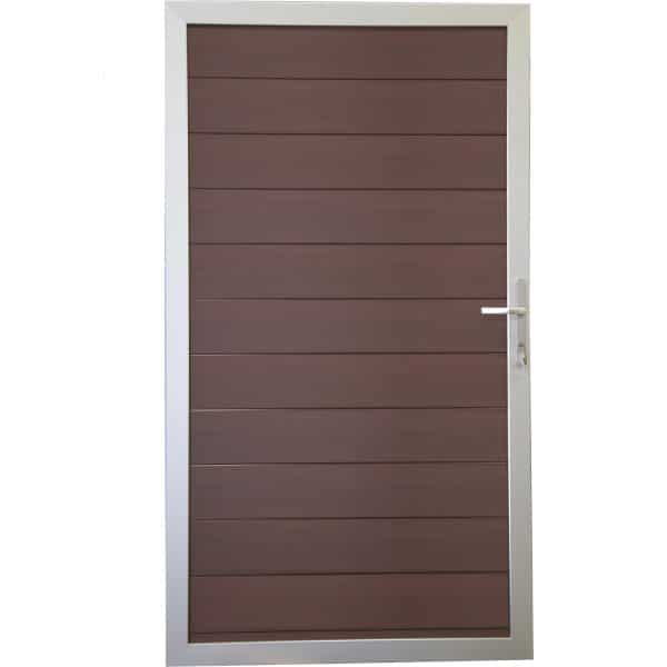 GroJa Steckzaun Solid Tor Universal 100 cm x 180 cm Walnuss