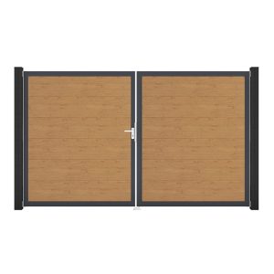 GroJa Steckzaun Tor BasicLine DIN Links DB Asteiche Natur