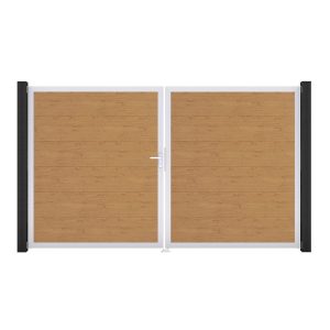 GroJa Steckzaun Tor BasicLine DIN Links EV1 Asteiche Natur