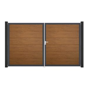 GroJa Steckzaun Tor BasicLine DIN Rechts DB Golden Oak