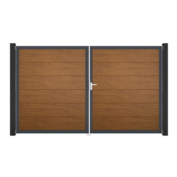 GroJa Steckzaun Tor BasicLine DIN Rechts DB Golden Oak