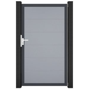 GroJa Steckzaun Tor BasicLine Universal-DIN DB Silbergrau