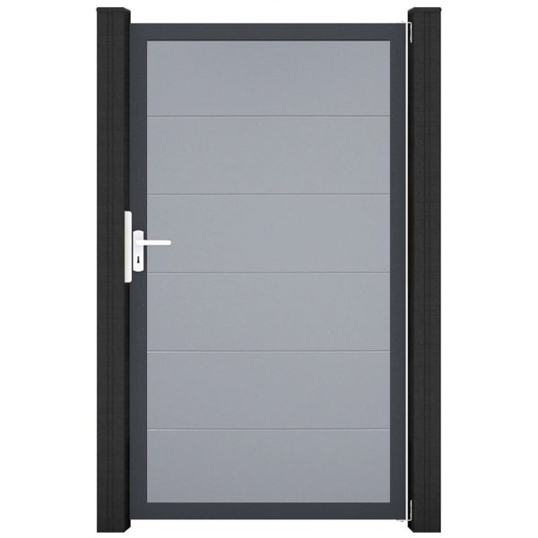 GroJa Steckzaun Tor BasicLine Universal-DIN DB Silbergrau