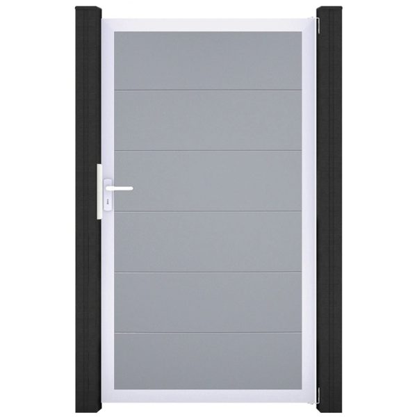 GroJa Steckzaun Tor BasicLine Universal-DIN EV1 Silbergrau