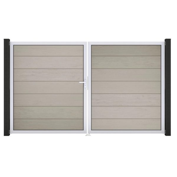 GroJa Steckzaun Tor Grande DIN Links EV1 Bi-Color Sand