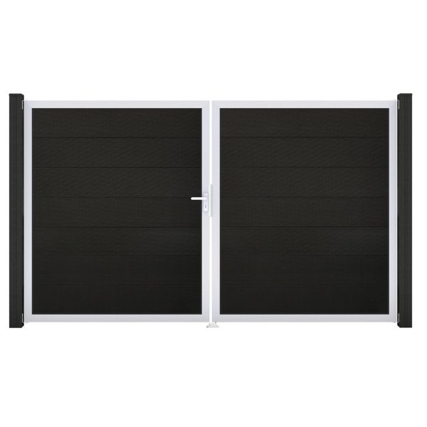GroJa Steckzaun Tor Grande DIN Links EV1 Schwarz co-extrudiert