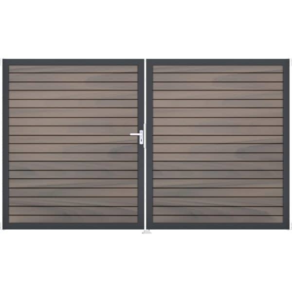 GroJa Steckzaun-Tor Solid-Rhombus 2-flg. DB703 DIN Links Bi-Color Co-Extrudiert