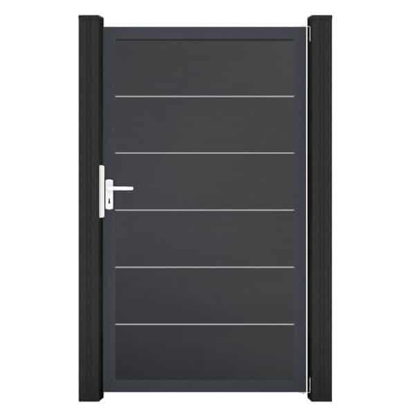 GroJa Tor 1-flg. Basicline Premium 100 cm x 180 cm Anthrazit Rahmen DB703