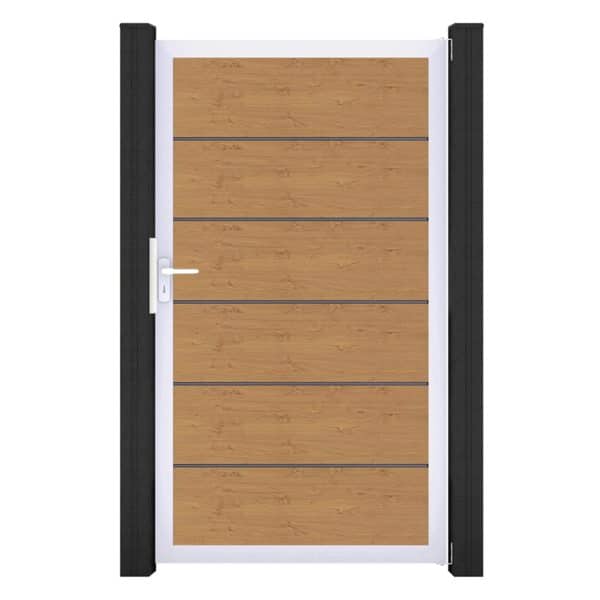 GroJa Tor 1-flg. Basicline Premium 100 cm x 180 cm Asteiche Natur Rahmen EV1