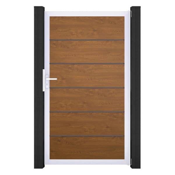 GroJa Tor 1-flg. Basicline Premium 100 cm x 180 cm Golden Oak Rahmen EV1