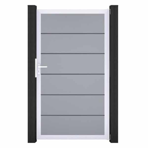 GroJa Tor 1-flg. Basicline Premium 100 cm x 180 cm Silbergrau Rahmen EV1