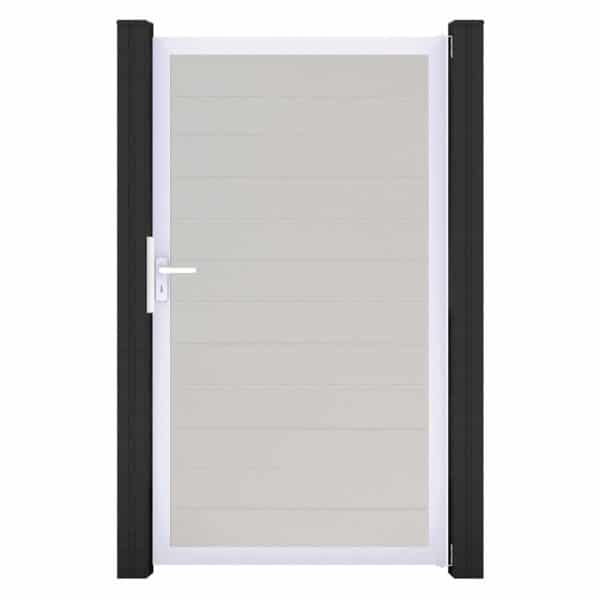 GroJa Tor 1-flg. Basicline Premium 100 cm x 180 cm Weiß Rahmen EV1