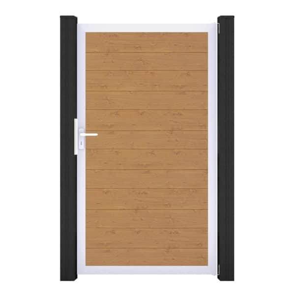 GroJa Tor 1-flg. Basicline Schmal 100 cm x 180 cm Asteiche Natur Rahmen EV1