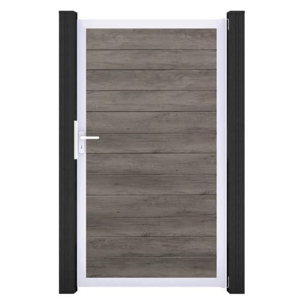 GroJa Tor 1-flg. Basicline Schmal 100 cm x 180 cm Monument Oak Rahmen EV1