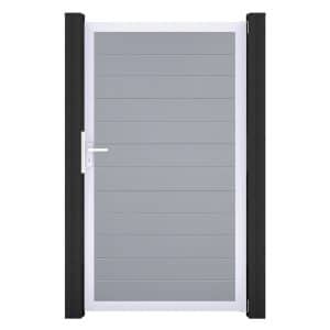 GroJa Tor 1-flg. Basicline Schmal 100 cm x 180 cm Silbergrau Rahmen EV1