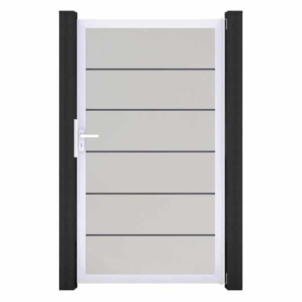 GroJa Tor 1-flg. Basicline Schmal 100 cm x 180 cm Weiß Rahmen DB703