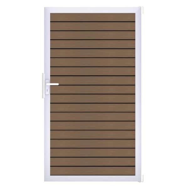 GroJa Tor 1-flg. Solid Rhombus 100 cm x 180 cm Teak Co-Extrudiert Rahmen EV1