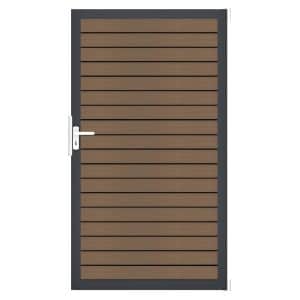 GroJa Tor 1-flg. Solid Rhombus 154 cm x 180 cm Teak Co-Extrudiert Rahmen DB703