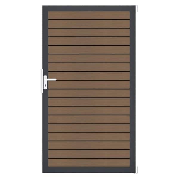 GroJa Tor 1-flg. Solid Rhombus 154 cm x 180 cm Teak Co-Extrudiert Rahmen DB703