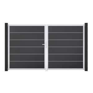 GroJa Tor 2-flg. Basicline Premium Anthrazit EV1 306 cm x 180 cm DIN Links