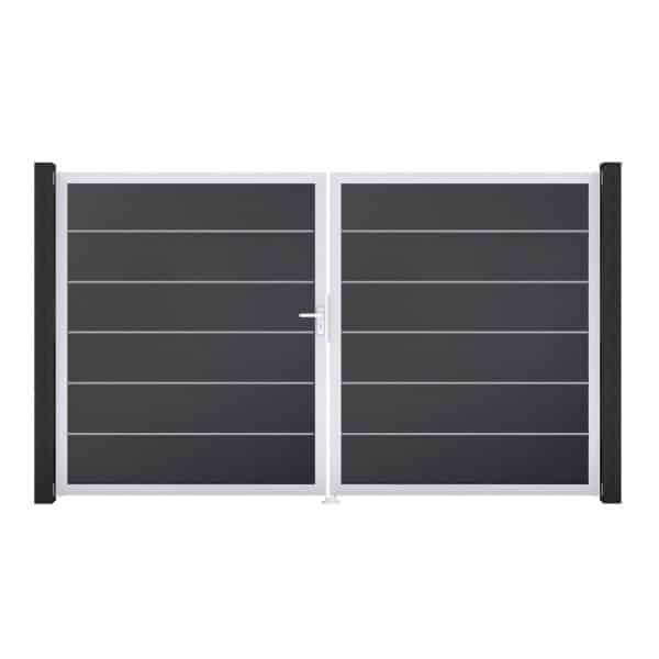 GroJa Tor 2-flg. Basicline Premium Anthrazit EV1 306 cm x 180 cm DIN Links