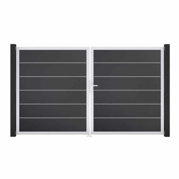 GroJa Tor 2-flg. Basicline Premium Anthrazit EV1 306 cm x 180 cm DIN Rechts