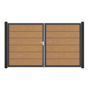 GroJa Tor 2-flg. Basicline Premium Asteiche Natur 306 cm x 180 cm DIN Links