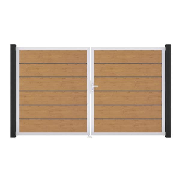 GroJa Tor 2-flg. Basicline Premium Asteiche Natur EV1 306 cm x 180 cm DIN Rechts