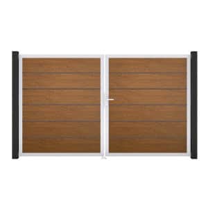 GroJa Tor 2-flg. Basicline Premium Golden Oak EV1 306 cm x 180 cm DIN Rechts