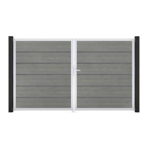 GroJa Tor 2-flg. Basicline Premium Grey Ash Cut EV1 306 cm x 180 cm DIN Rechts