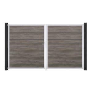 GroJa Tor 2-flg. Basicline Premium Monument Oak EV1 306 cm x 180 cm DIN Links