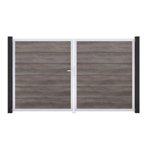 GroJa Tor 2-flg. Basicline Premium Monument Oak EV1 306 cm x 180 cm DIN Links
