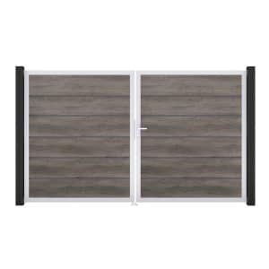 GroJa Tor 2-flg. Basicline Premium Monument Oak EV1 306 cm x 180 cm DIN Rechts