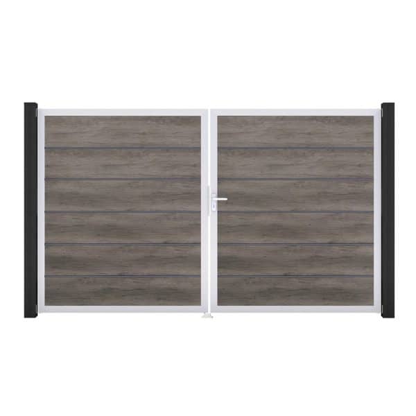 GroJa Tor 2-flg. Basicline Premium Monument Oak EV1 306 cm x 180 cm DIN Rechts