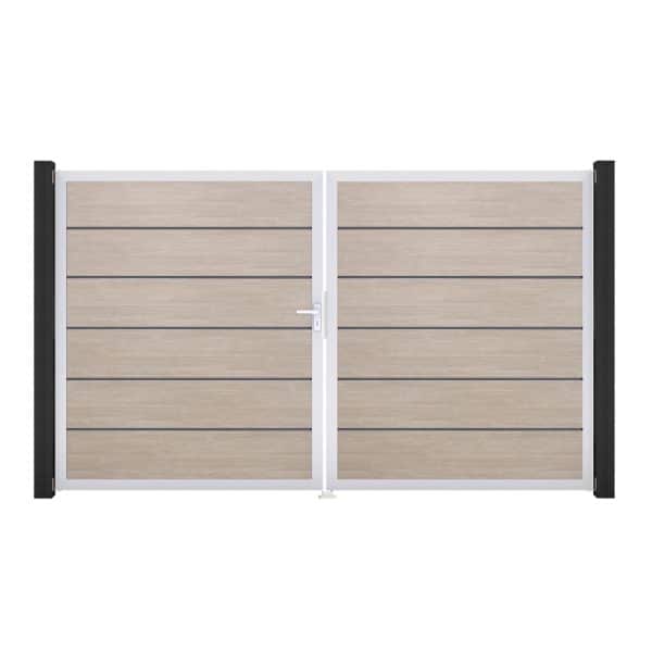 GroJa Tor 2-flg. Basicline Premium Sheffield Oak EV1 306 cm x 180 cm DIN Links