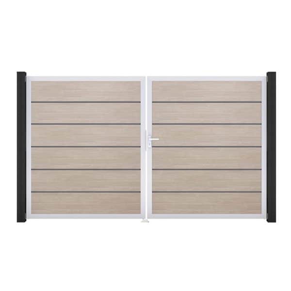 GroJa Tor 2-flg. Basicline Premium Sheffield Oak EV1 306 cm x 180 cm DIN Rechts