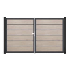 GroJa Tor 2-flg. Basicline Premium Sheffield Oak Rahmen 306 x 180 cm DIN Links