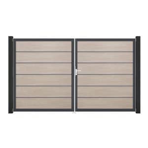 GroJa Tor 2-flg. Basicline Premium Sheffield Oak Rahmen 306 x 180 cm DIN Rechts