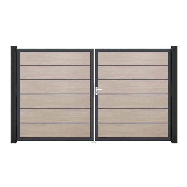 GroJa Tor 2-flg. Basicline Premium Sheffield Oak Rahmen 306 x 180 cm DIN Rechts